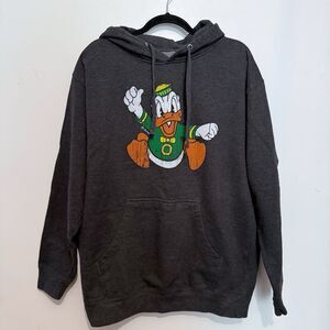 Oregon Ducks Donald Duck Hoodie Gray Retro Disney NCAA College Embroidered Large